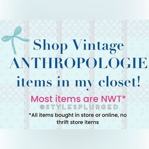 Shop Vintage Rare ANTHROPOLOGIE Items in my Closet!